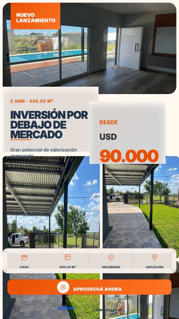 Placa Netze — Variante inversión y piscina