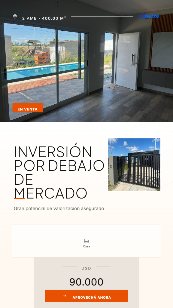 Placa Netze — Inversión por debajo de mercado